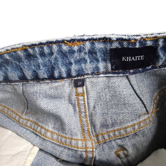 Khaite Abigail Jeans Distressed Portland Blue High Waist Straight Leg Size 25 - Picture 10 of 14